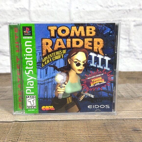 Eidos Other - Tomb Raider III Adventure Lara Croft PlayStation PS1 Greatest Hits Manual Tested